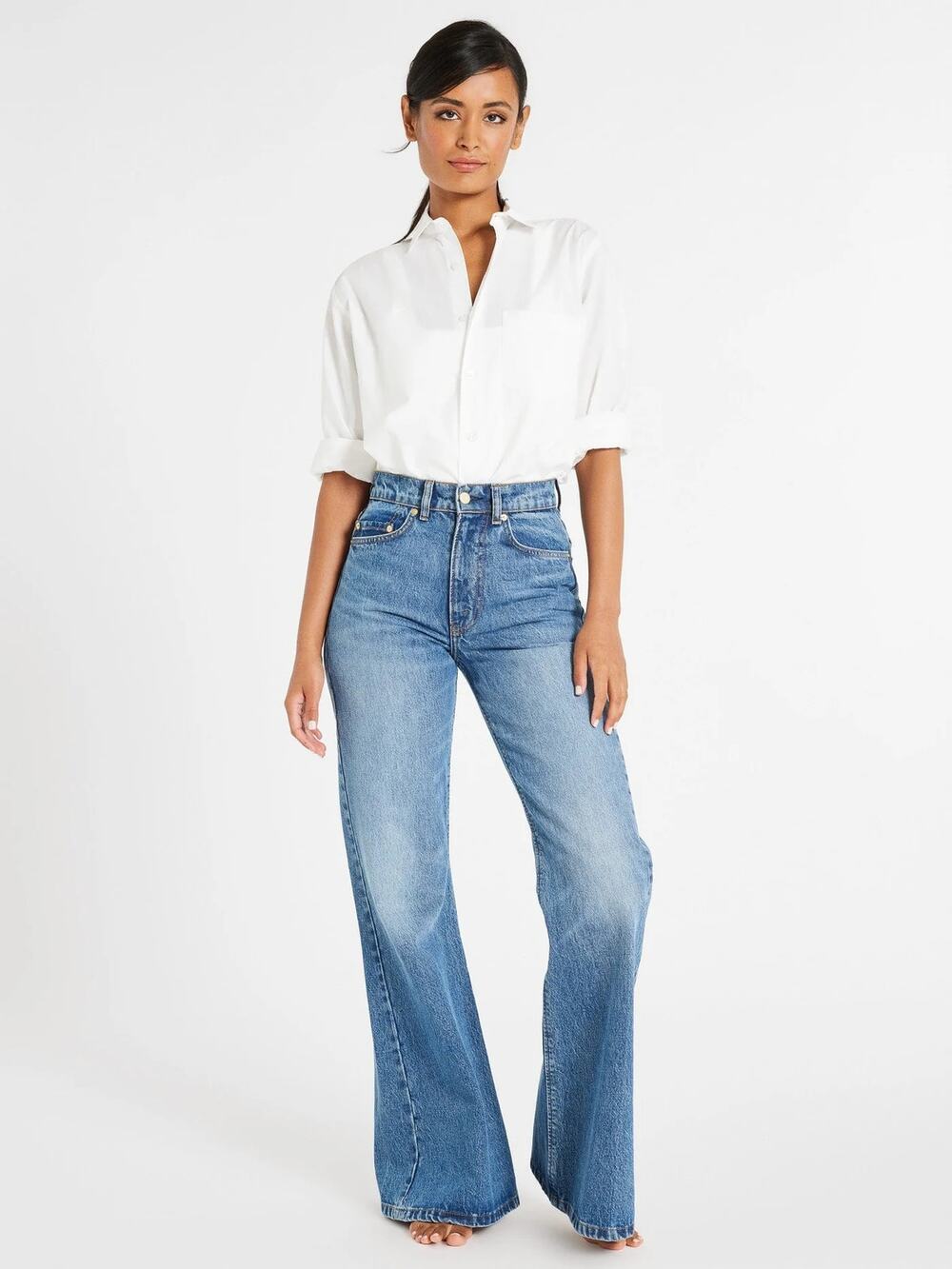 Mille Ashton Wide Flare Jean Montecito Sz 32 High Rise NWT